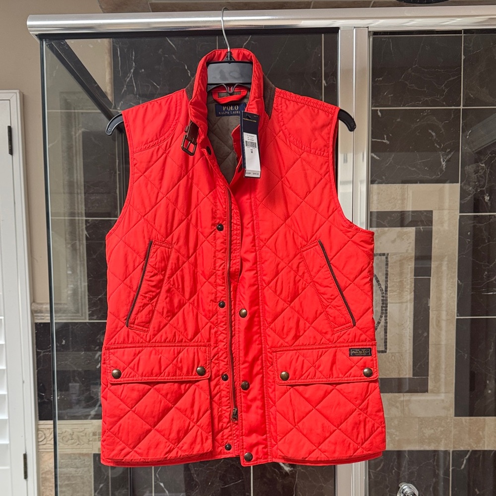 Ralph Lauren Barbour Vibrant Red Quilted Gilet